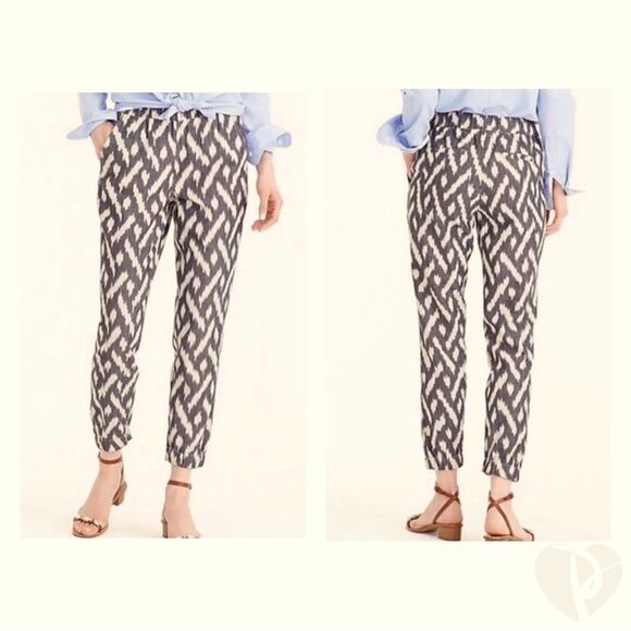 J. Crew Seaside Jogger Pant Ikat Print Pull-On Elastic Waist Pockets Cotton 10 - Picture 16 of 16